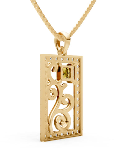 Trellis Pattern Inset Luster Pendant