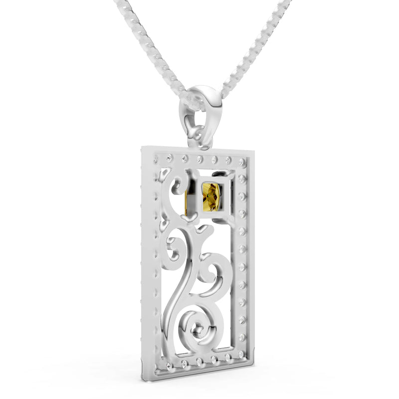Trellis Pattern Inset Luster Pendant