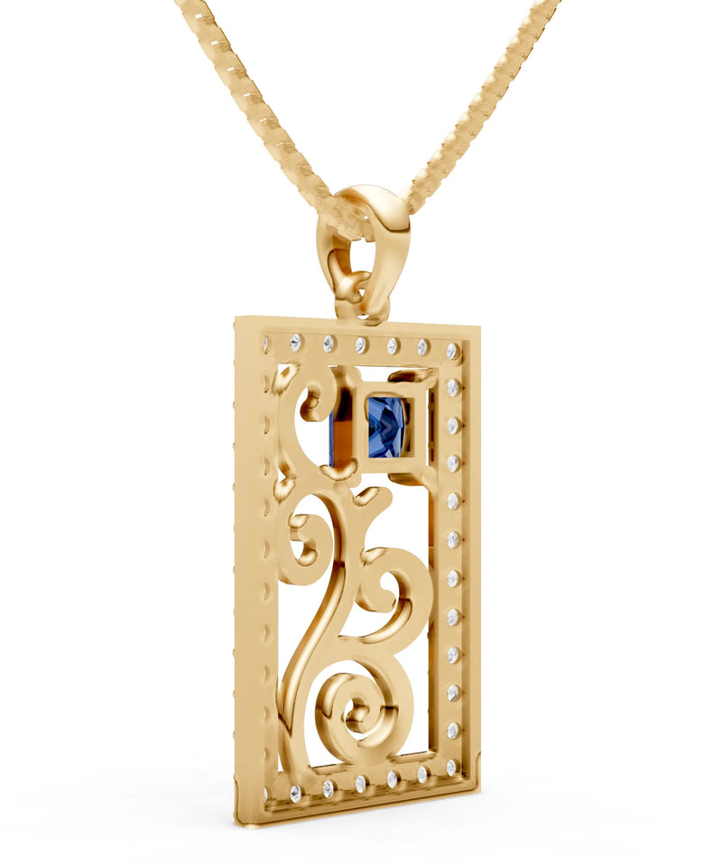Trellis Pattern Inset Luster Pendant