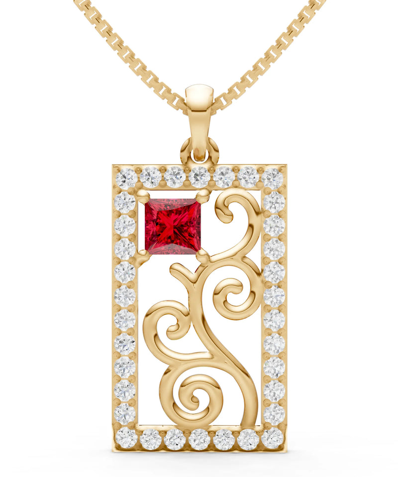 Trellis Pattern Inset Luster Pendant
