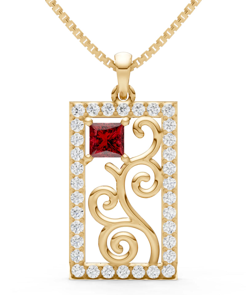Trellis Pattern Inset Luster Pendant