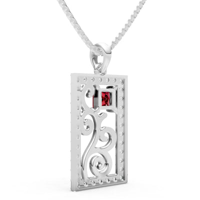 Trellis Pattern Inset Luster Pendant