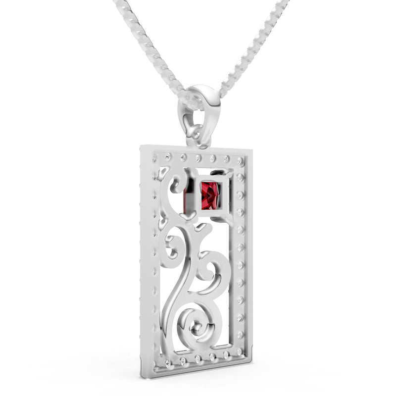 Trellis Pattern Inset Luster Pendant