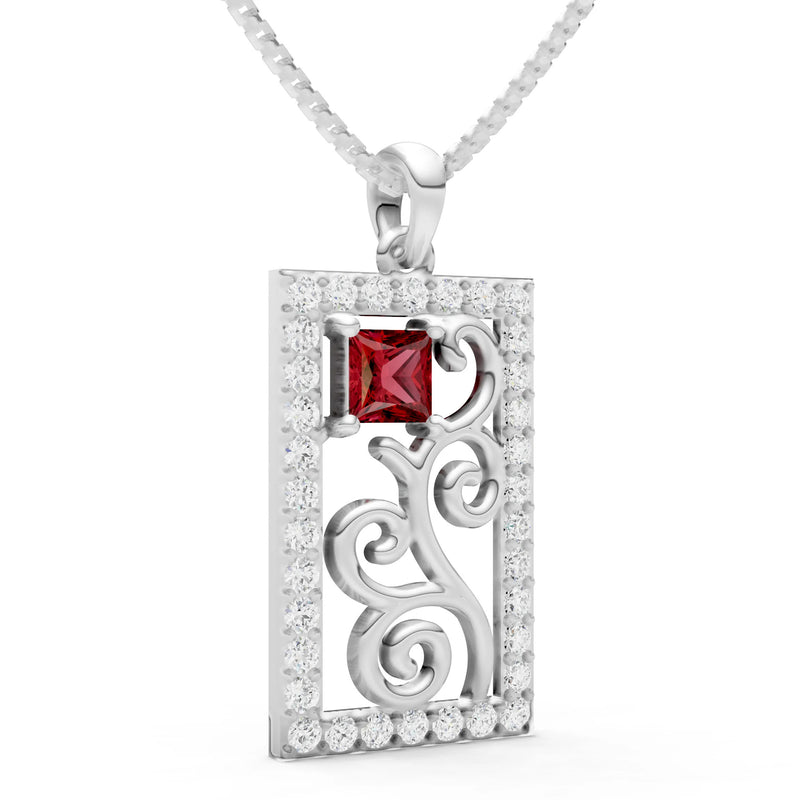 Trellis Pattern Inset Luster Pendant