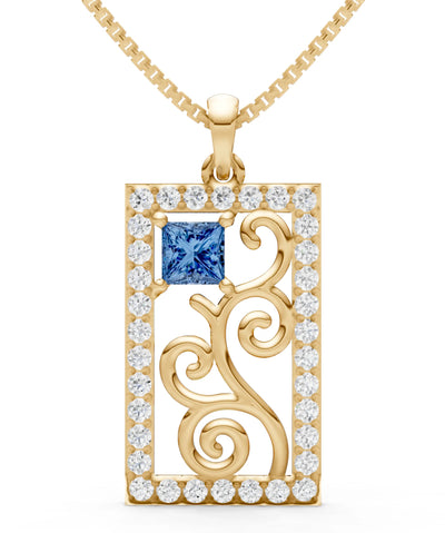Trellis Pattern Inset Luster Pendant