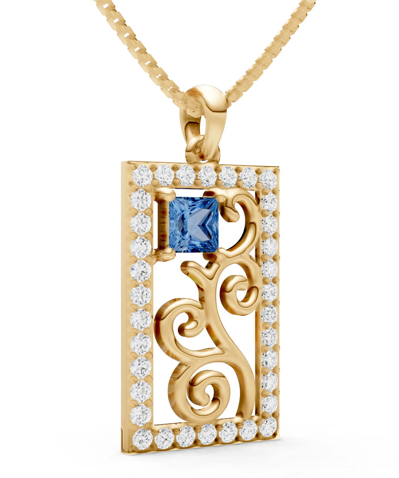 Trellis Pattern Inset Luster Pendant