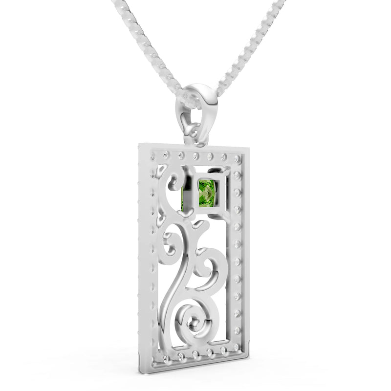 Trellis Pattern Inset Luster Pendant