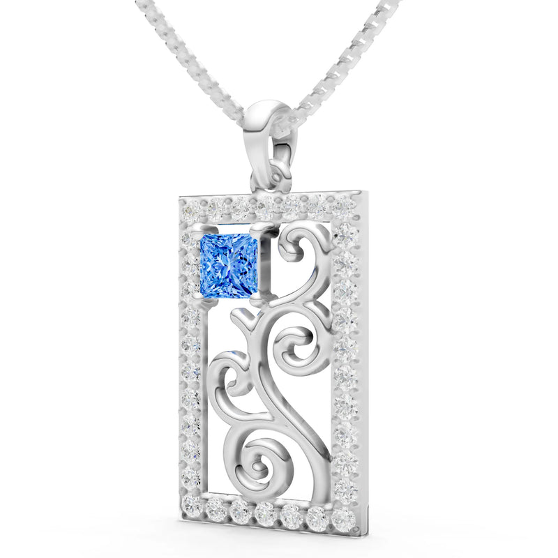 Trellis Pattern Inset Luster Pendant