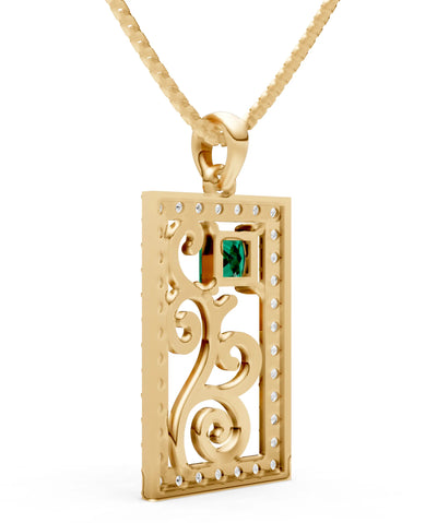 Trellis Pattern Inset Luster Pendant