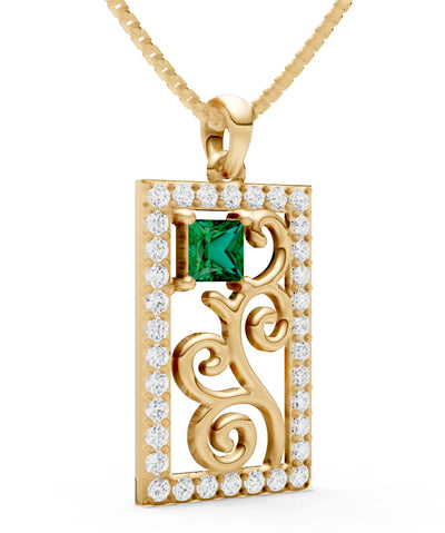 Trellis Pattern Inset Luster Pendant