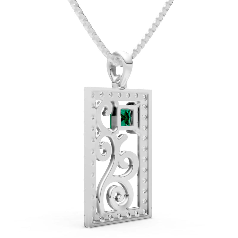 Trellis Pattern Inset Luster Pendant