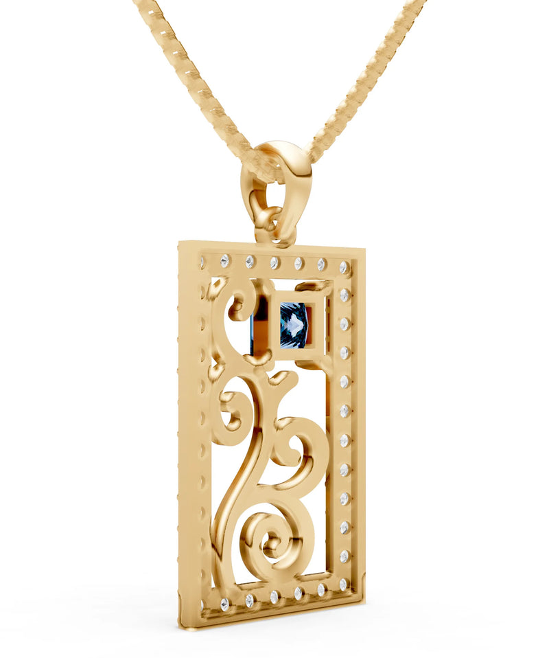 Trellis Pattern Inset Luster Pendant