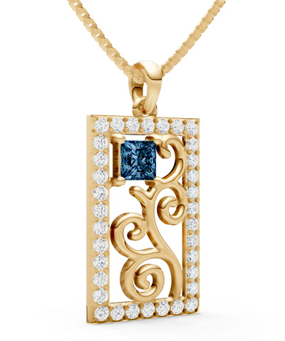 Trellis Pattern Inset Luster Pendant