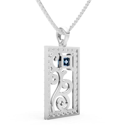 Alexandrite Trellis Pattern Inset Luster Pendant