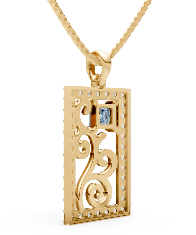 Trellis Pattern Inset Luster Pendant