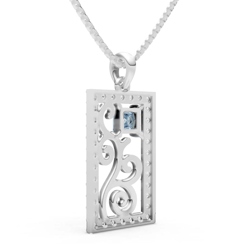Trellis Pattern Inset Luster Pendant