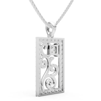 Trellis Pattern Inset Luster Pendant