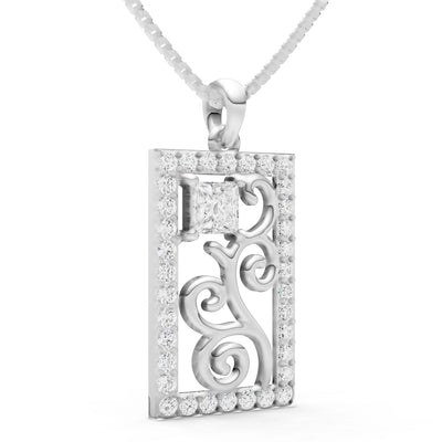 Trellis Pattern Inset Luster Pendant