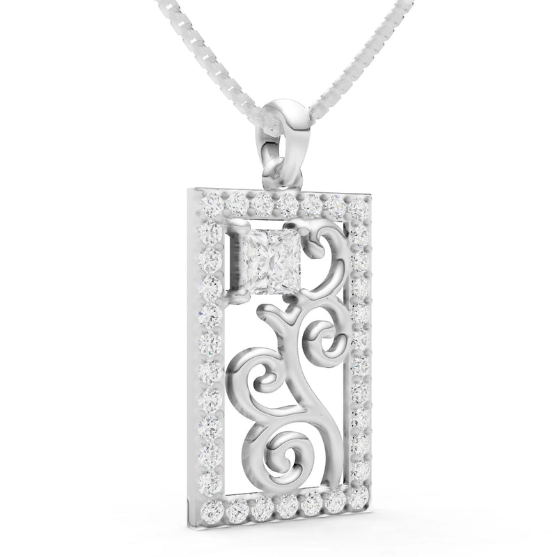 Trellis Pattern Inset Luster Pendant