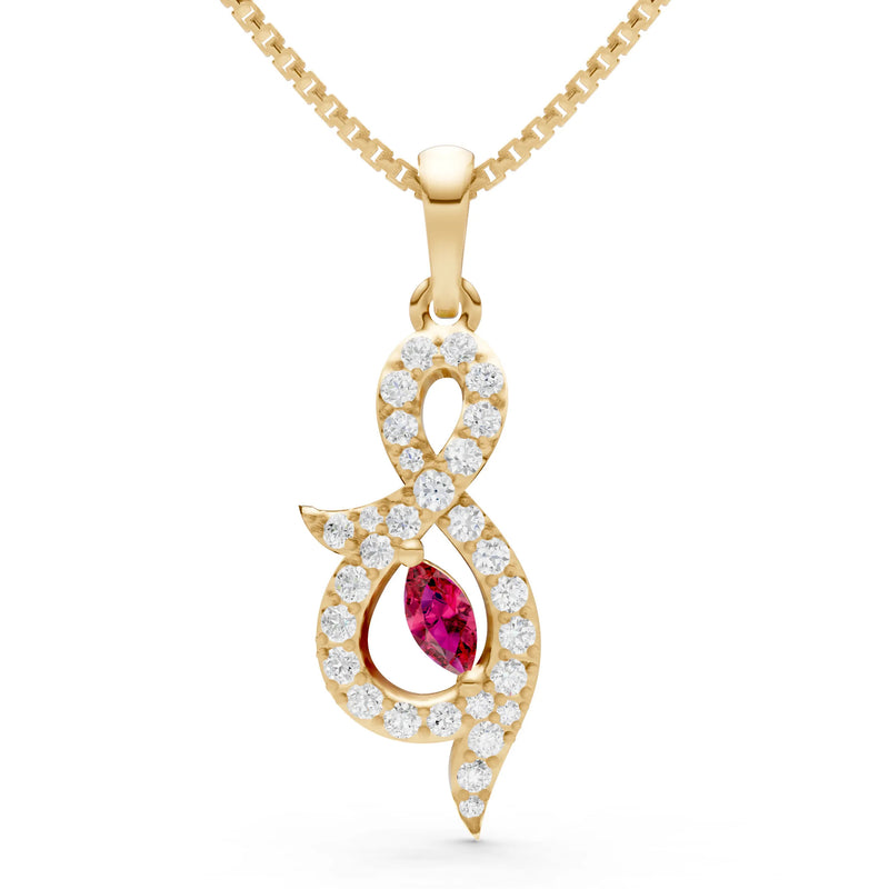 Ruby Undulation Station Adornment Pendant