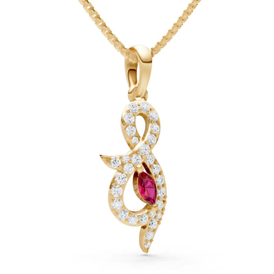Ruby Undulation Station Adornment Pendant