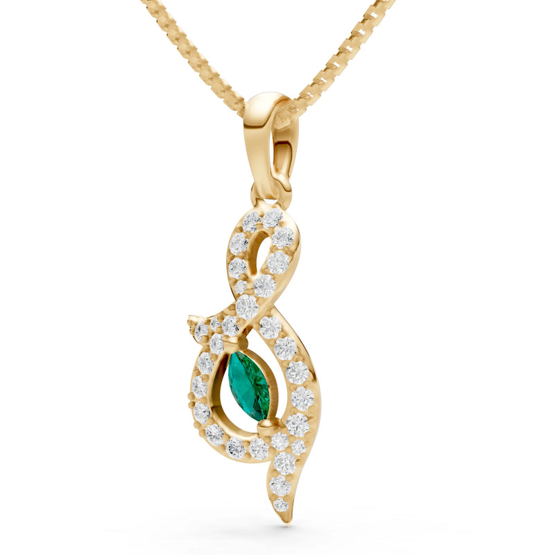 Emerald Undulation Station Adornment Pendant