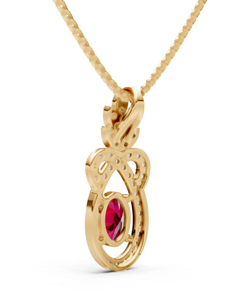 Ruby Regal Knot Oval Focus Splendor Pendant