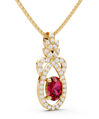 Ruby Regal Knot Oval Focus Splendor Pendant