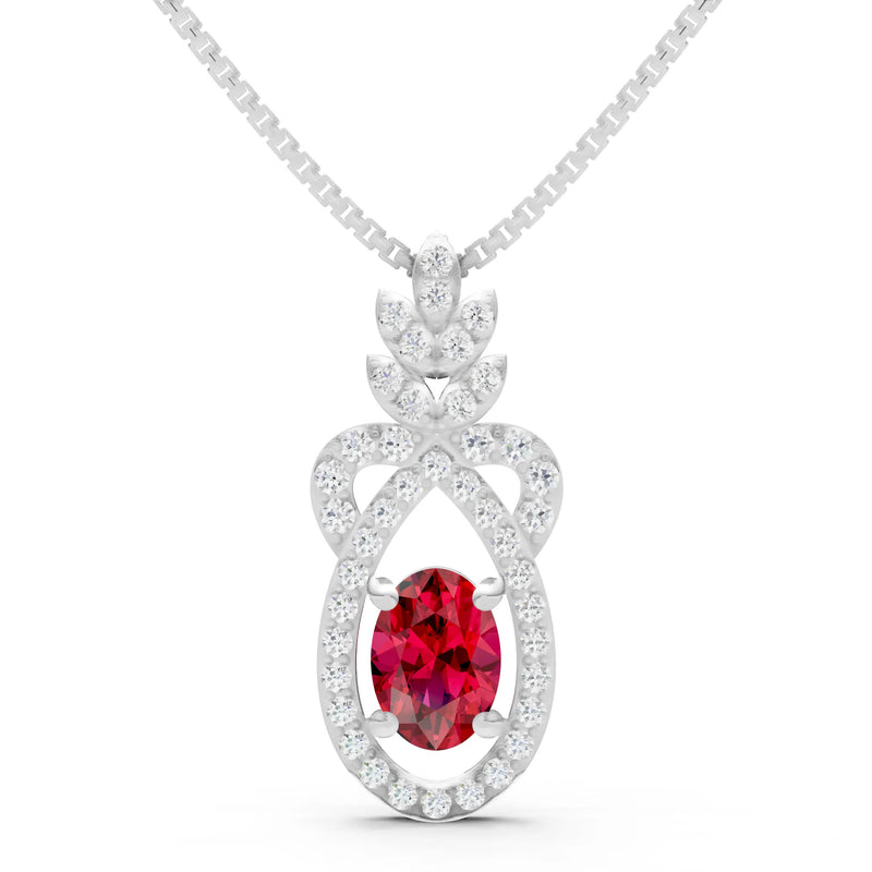 Ruby Regal Knot Oval Focus Splendor Pendant
