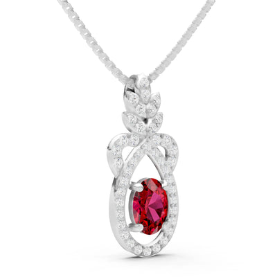 Ruby Regal Knot Oval Focus Splendor Pendant