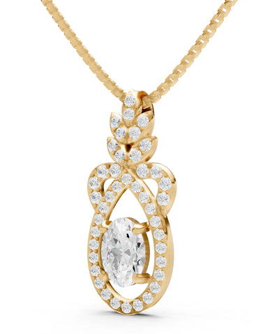 Diamond Oval Knot Pendant