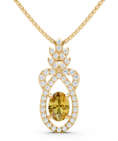 Citrine Regal Knot Oval Focus Splendor Pendant