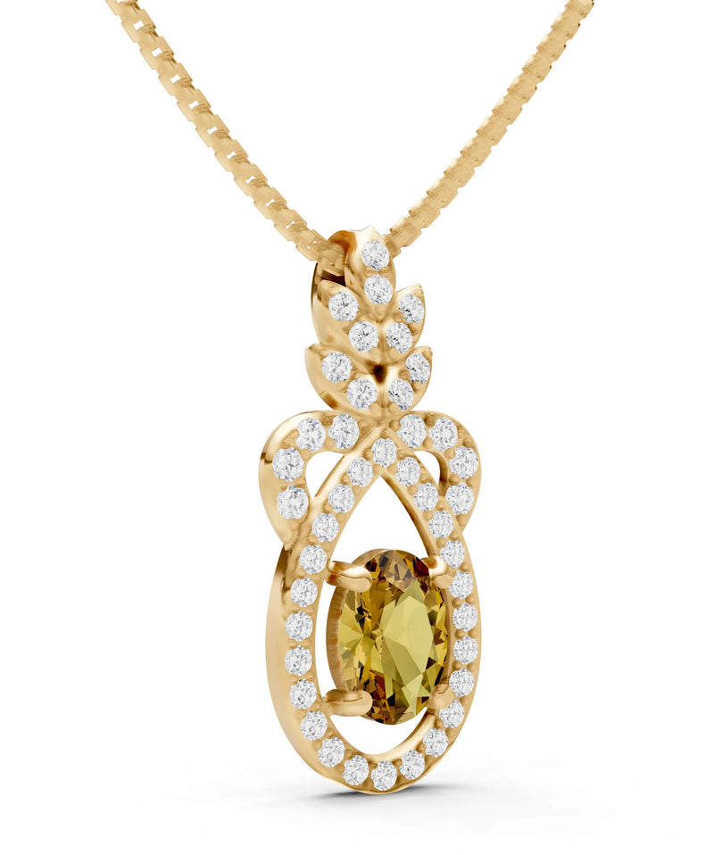 Citrine Regal Knot Oval Focus Splendor Pendant
