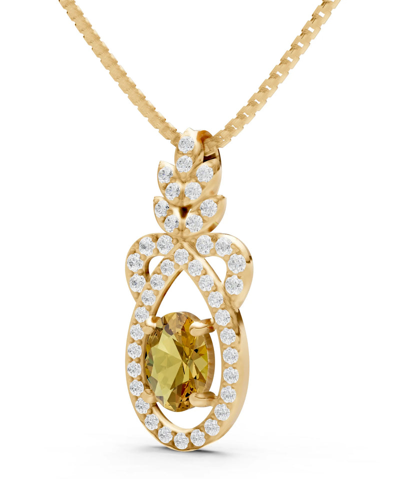 Citrine Regal Knot Oval Focus Splendor Pendant