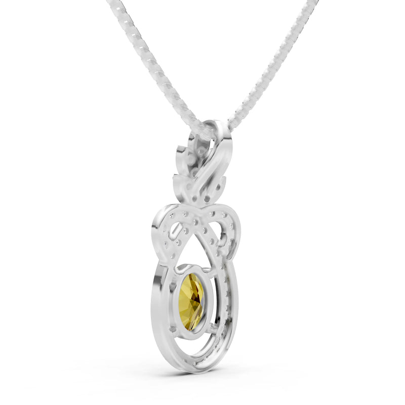 Citrine Regal Knot Oval Focus Splendor Pendant