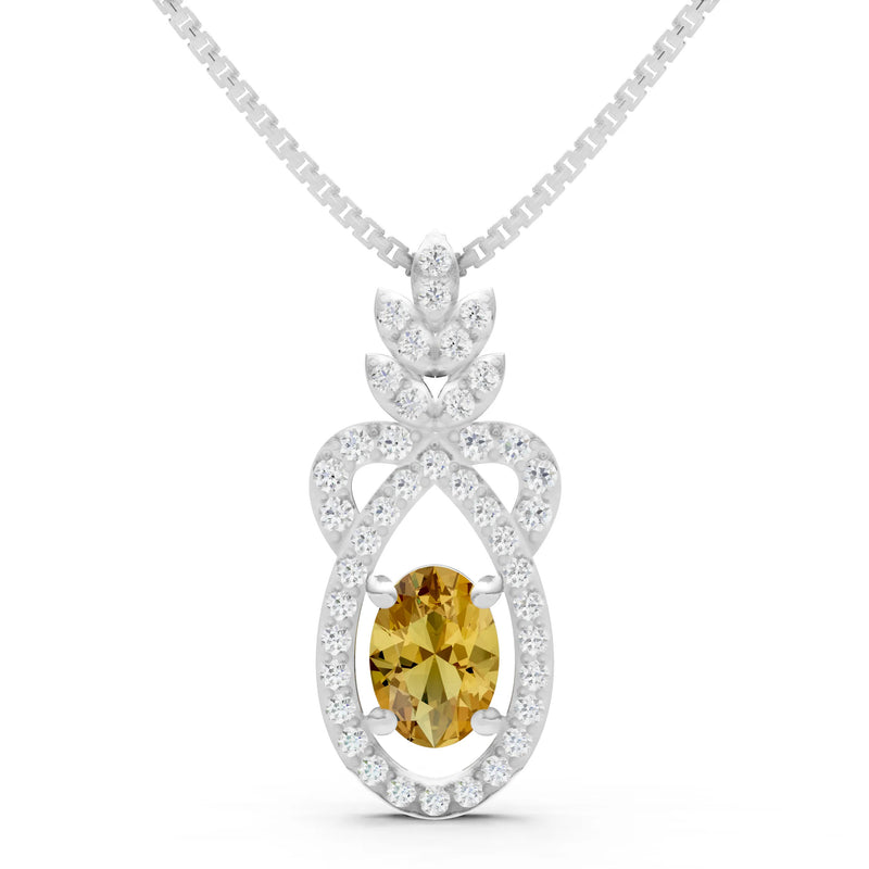 Citrine Regal Knot Oval Focus Splendor Pendant