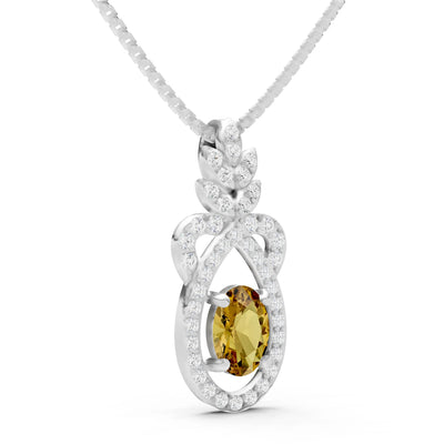 Citrine Regal Knot Oval Focus Splendor Pendant