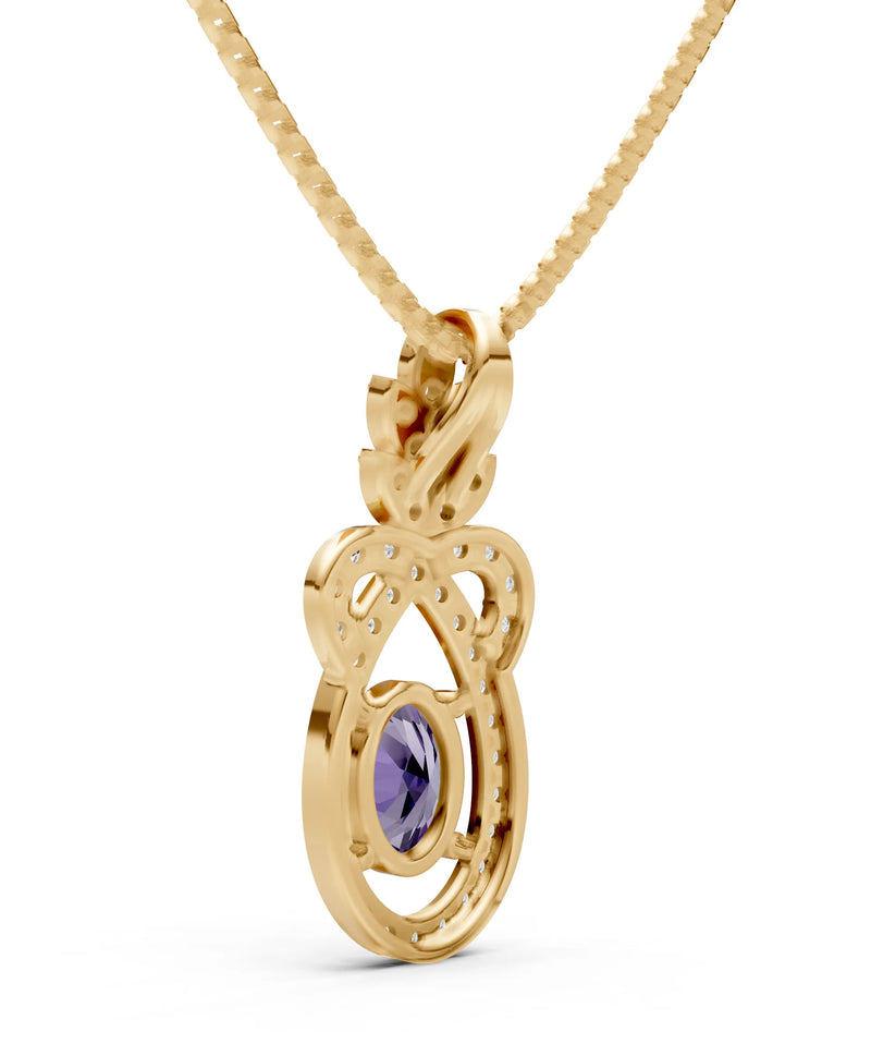 Amethyst Regal Knot Oval Focus Splendor Pendant