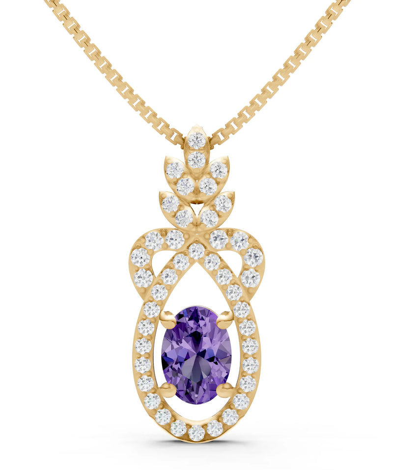 Amethyst Regal Knot Oval Focus Splendor Pendant