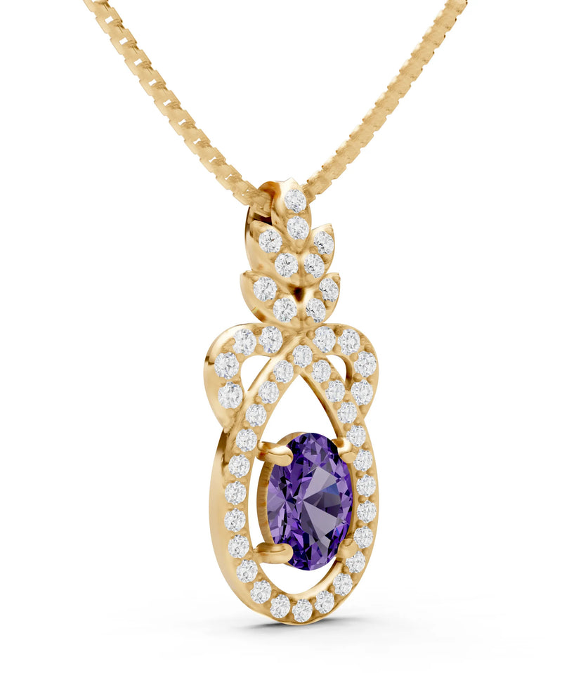 Amethyst Regal Knot Oval Focus Splendor Pendant