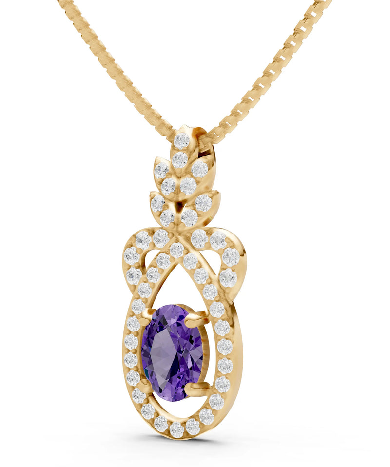 Amethyst Regal Knot Oval Focus Splendor Pendant