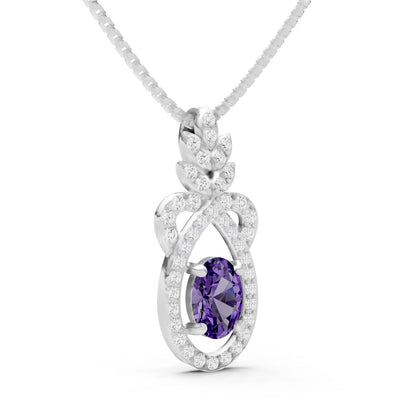 Amethyst Regal Knot Oval Focus Splendor Pendant