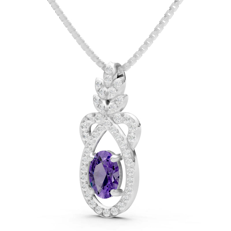 Amethyst Regal Knot Oval Focus Splendor Pendant
