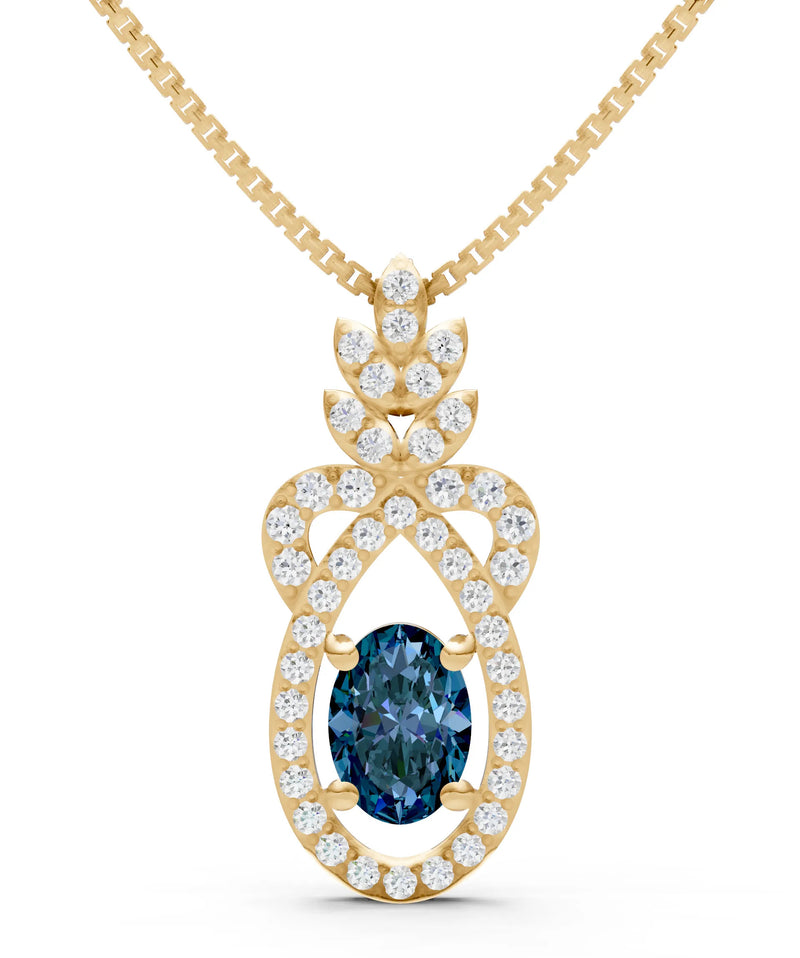 Alexandrite Regal Knot Oval Focus Splendor Pendant