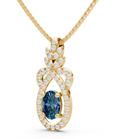 Alexandrite Regal Knot Oval Focus Splendor Pendant