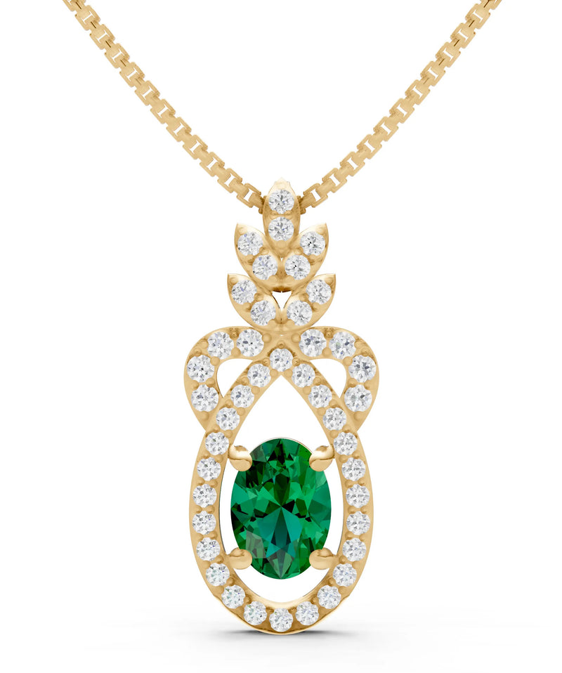 Emerald Regal Knot Oval Focus Splendor Pendant