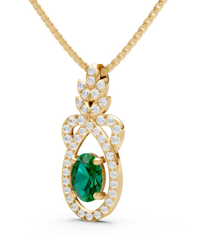 Emerald Regal Knot Oval Focus Splendor Pendant