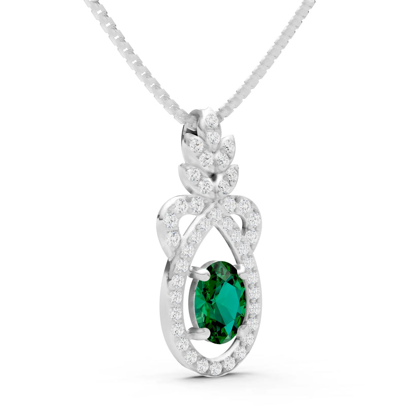 Emerald Regal Knot Oval Focus Splendor Pendant