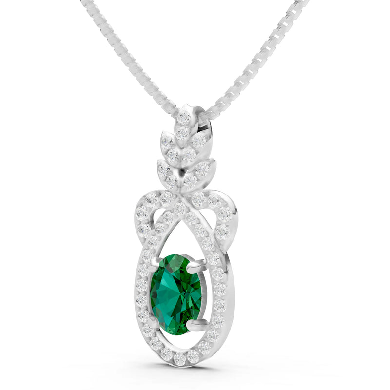 Emerald Regal Knot Oval Focus Splendor Pendant