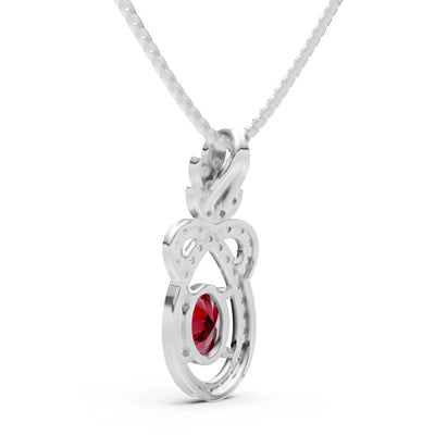 Garnet Regal Knot Oval Focus Splendor Pendant